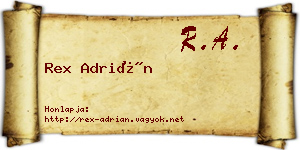 Rex Adrián névjegykártya